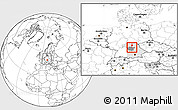 Blank Location Map of Erlangen, highlighted parent region, highlighted grandparent region, within the entire country