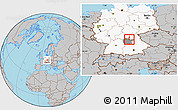 Gray Location Map of Erlangen, highlighted country, highlighted parent region
