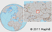 Gray Location Map of Erlangen, highlighted parent region