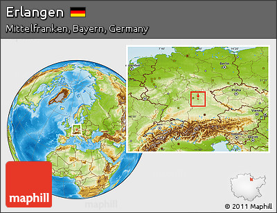 Physical Location Map of Erlangen