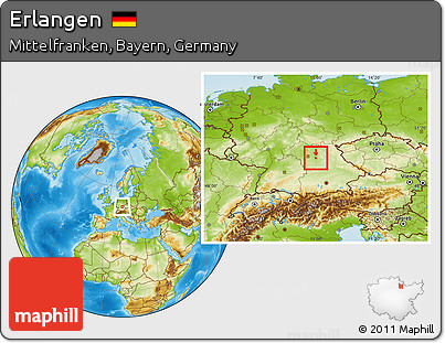Physical Location Map of Erlangen