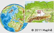 Physical Location Map of Erlangen, highlighted parent region, highlighted grandparent region
