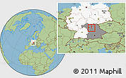 Savanna Style Location Map of Erlangen, highlighted country, highlighted grandparent region