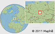 Savanna Style Location Map of Erlangen, highlighted parent region