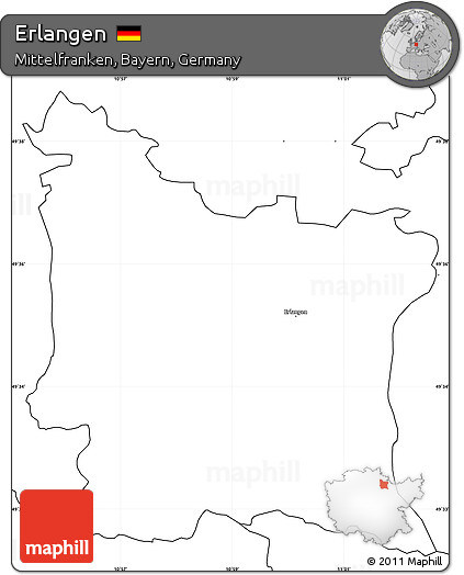 Blank Simple Map of Erlangen