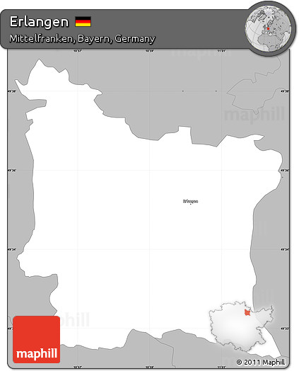 Gray Simple Map of Erlangen