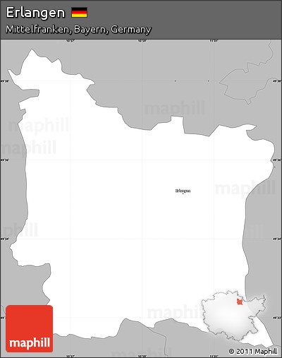 Gray Simple Map of Erlangen
