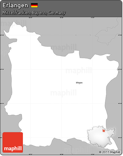 Gray Simple Map of Erlangen