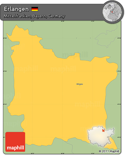 Savanna Style Simple Map of Erlangen