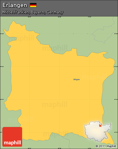 Savanna Style Simple Map of Erlangen
