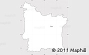 Silver Style Simple Map of Erlangen, cropped outside
