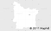 Silver Style Simple Map of Erlangen, single color outside