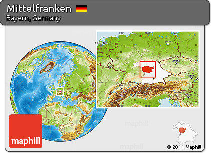 Physical Location Map of Mittelfranken, highlighted parent region