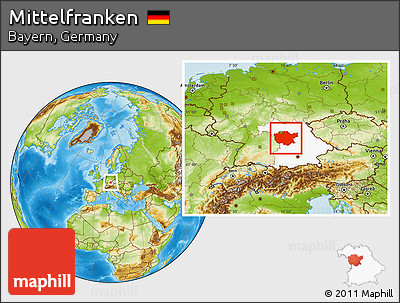 Physical Location Map of Mittelfranken, highlighted parent region