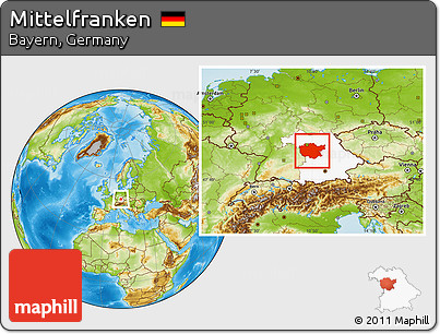 Physical Location Map of Mittelfranken, highlighted parent region
