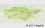 Physical Panoramic Map of Mittelfranken, lighten