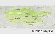 Physical Panoramic Map of Mittelfranken, lighten, semi-desaturated