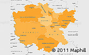 Political Shades Simple Map of Mittelfranken, single color outside, borders and labels