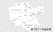 Silver Style Simple Map of Mittelfranken, single color outside