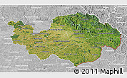 Satellite 3D Map of Niederbayern, lighten, desaturated