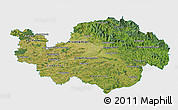 Satellite 3D Map of Niederbayern, single color outside