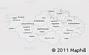 Silver Style 3D Map of Niederbayern, single color outside