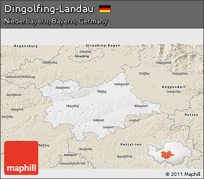Classic Style 3D Map of Dingolfing-Landau