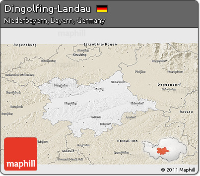 Classic Style 3D Map of Dingolfing-Landau