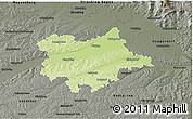 Physical 3D Map of Dingolfing-Landau, darken, semi-desaturated