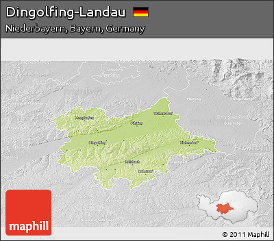 Physical 3D Map of Dingolfing-Landau, lighten, desaturated