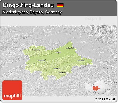 Physical 3D Map of Dingolfing-Landau, lighten, desaturated