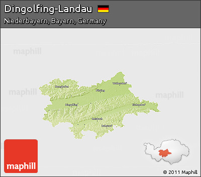 Physical 3D Map of Dingolfing-Landau, single color outside