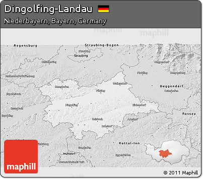 Silver Style 3D Map of Dingolfing-Landau