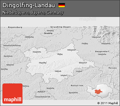 Silver Style 3D Map of Dingolfing-Landau