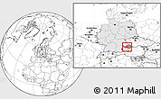 Blank Location Map of Dingolfing-Landau, highlighted country, highlighted parent region, within the entire country