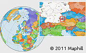 Political Location Map of Dingolfing-Landau, highlighted country, highlighted parent region