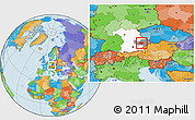 Political Location Map of Dingolfing-Landau, highlighted parent region, highlighted grandparent region