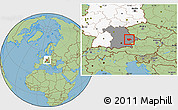 Savanna Style Location Map of Dingolfing-Landau, highlighted country, highlighted grandparent region