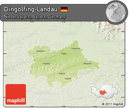 Physical Map of Dingolfing-Landau, lighten