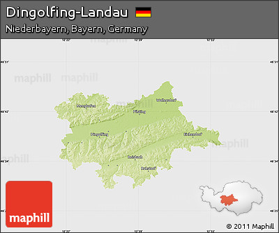Physical Map of Dingolfing-Landau, single color outside