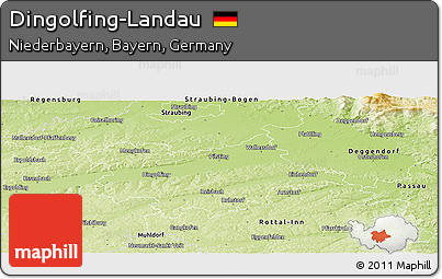 Physical Panoramic Map of Dingolfing-Landau