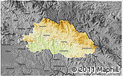 Physical 3D Map of Freyung-Grafenau, darken, desaturated