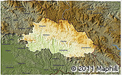 Physical 3D Map of Freyung-Grafenau, darken