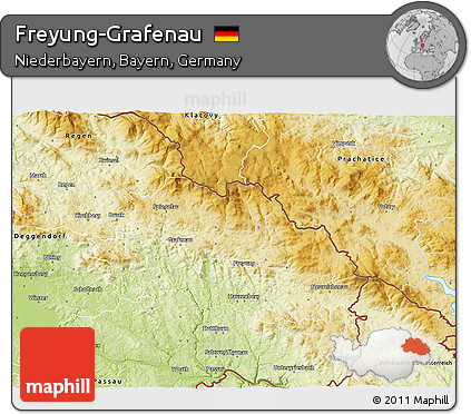 Physical 3D Map of Freyung-Grafenau