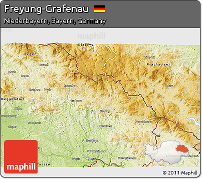 Physical 3D Map of Freyung-Grafenau