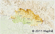 Physical 3D Map of Freyung-Grafenau, lighten