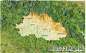 Physical 3D Map of Freyung-Grafenau, satellite outside