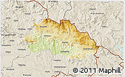 Physical 3D Map of Freyung-Grafenau, shaded relief outside