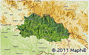 Satellite 3D Map of Freyung-Grafenau, physical outside