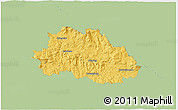 Savanna Style 3D Map of Freyung-Grafenau, single color outside